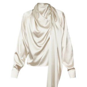CREAM MATERIEL TBILISI LONG SCARF BLOUSE